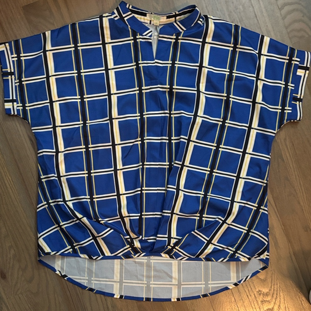 Blue Checkered Women's Blouse
